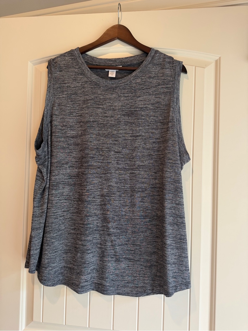 Athleta Heathered Charcoal Gray/Navy Sleeveless Performance Tank 3X